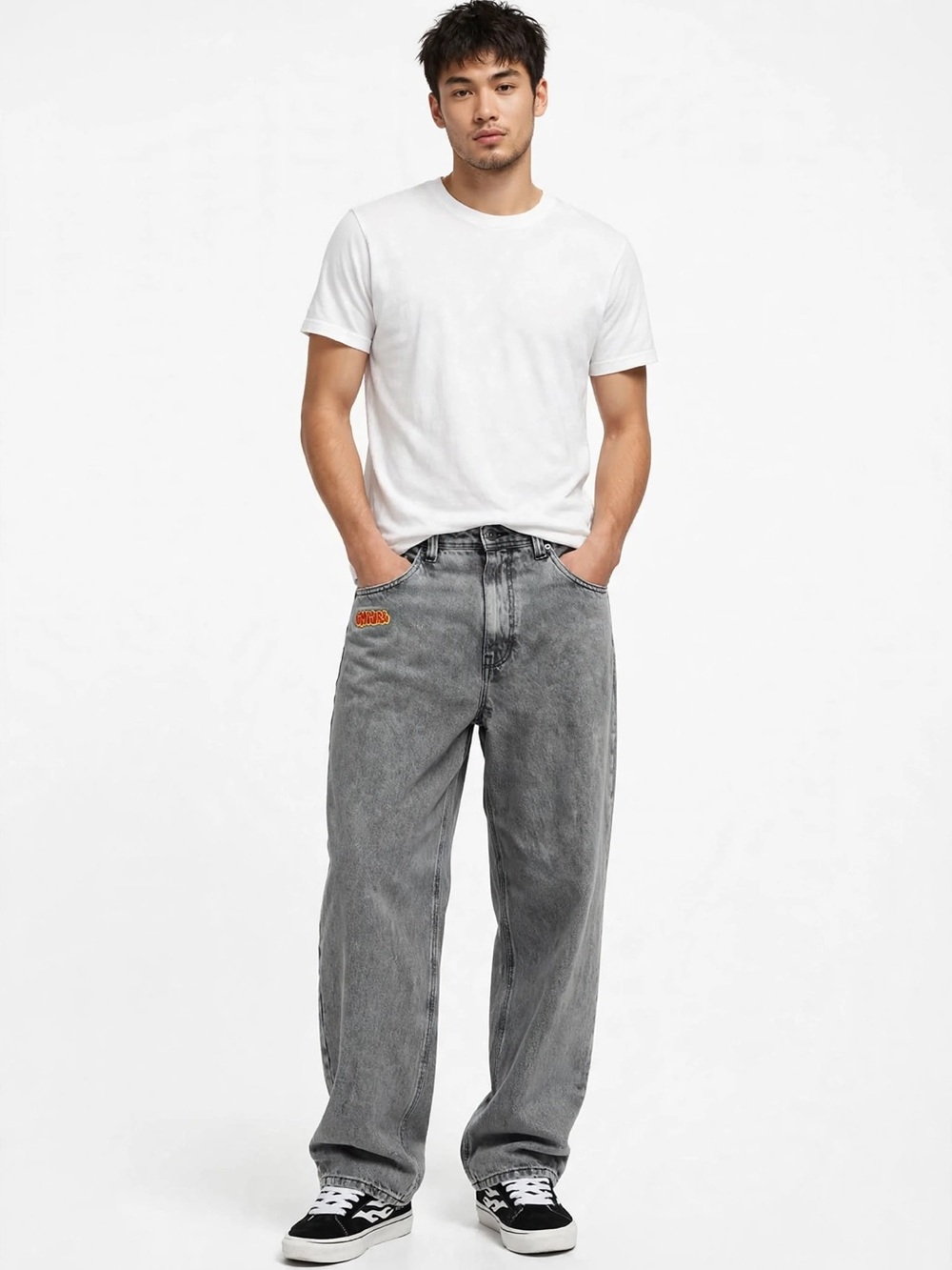 Empyre baggy jeans men’s 36 gray acid Wash loose skate zumiez